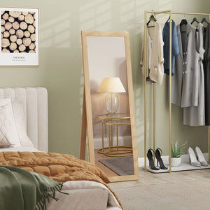 Full length oak floor mirror