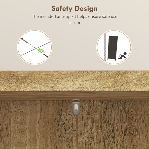 Rattan Storage Cabinet with 5-Tier Shelf and 12 Spice Racks