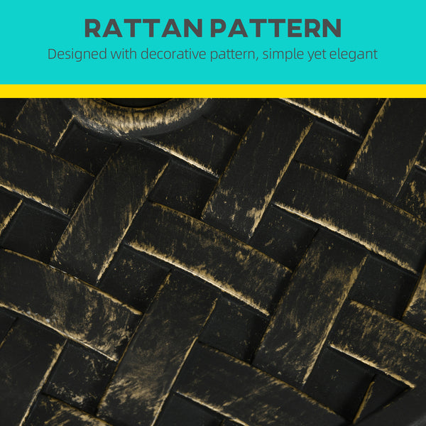 Concrete parasol base with rattan effect, bronze 
