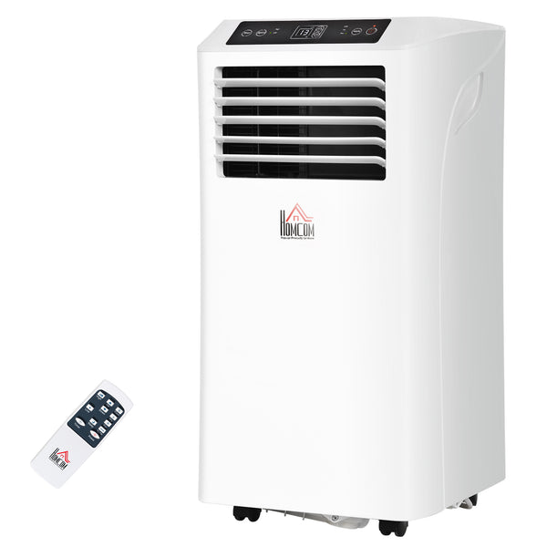 8,000 BTU Portable Air Conditioner, Dehumidifier, 2-Speed ​​Fans, 24-Hour Timer, White