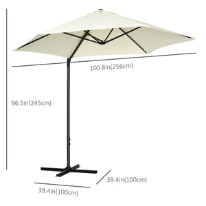 8.5-foot cantilever parasol with 360° rotation, beige
