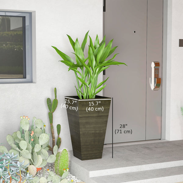 Set of 3 tall planters, bronze