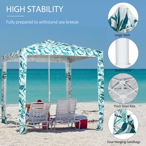 6.5-foot beach umbrella, green 