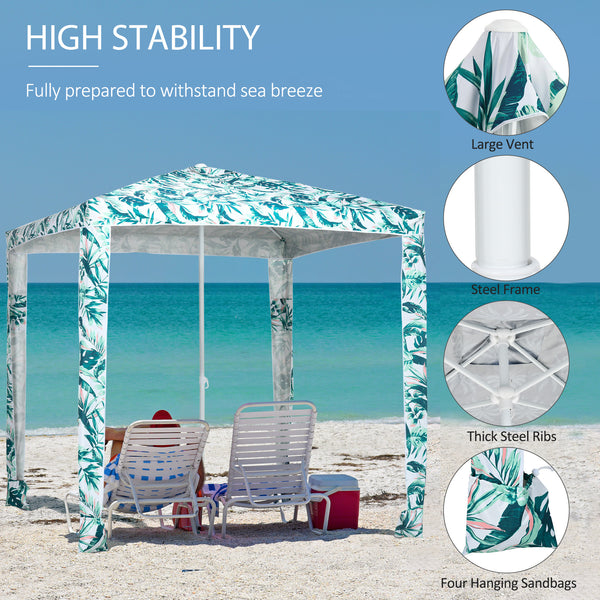 6.5-foot beach umbrella, green 