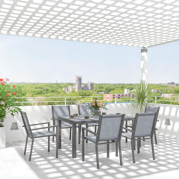 7-piece outdoor dining set with rectangular table