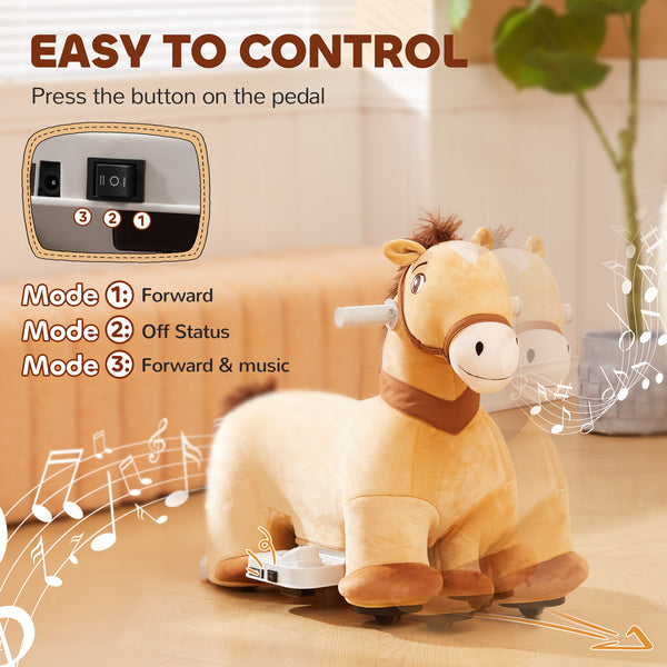 6V Electric Ride-On Horse with Music