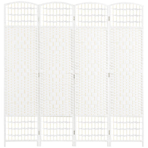 4-Panel Corrugated Fiber Folding Room Divider, White