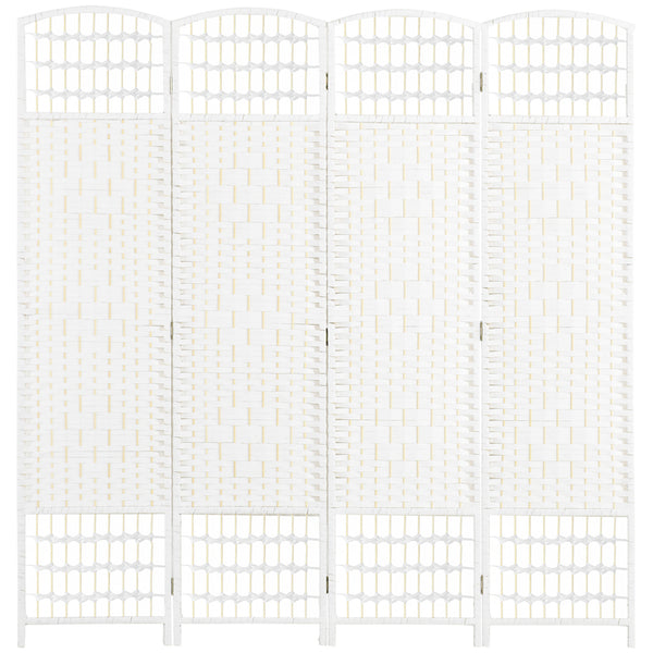 4-Panel Corrugated Fiber Folding Room Divider, White