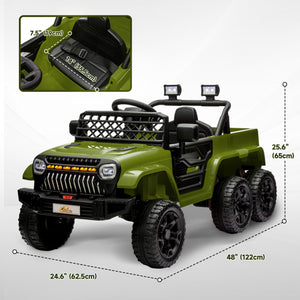 12V electric car with remote control, dark green