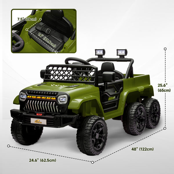 12V electric car with remote control, dark green