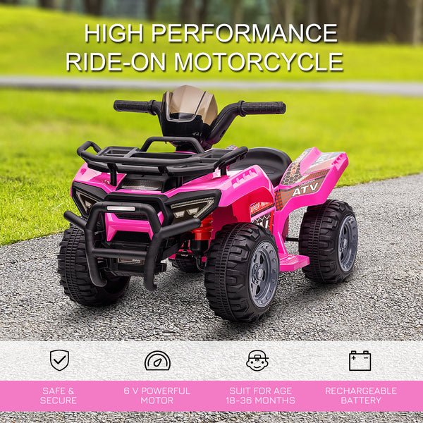 6V off-road quad, pink