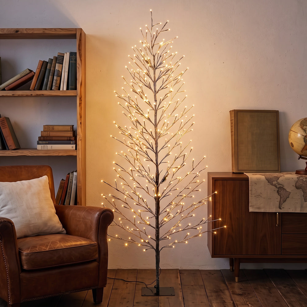 6 ft Frosted Warm White 328 LED Lighted Tree