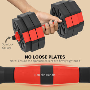 55 lb 6-in-1 Adjustable Dumbbell Set with Barbell, Kettlebell, and Push-up Stands