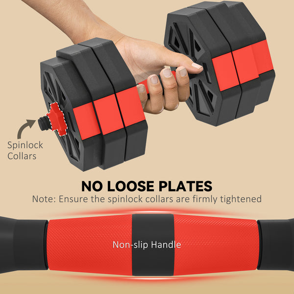 55 lb 6-in-1 Adjustable Dumbbell Set with Barbell, Kettlebell, and Push-up Stands
