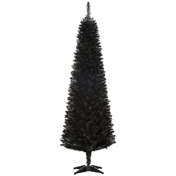 6ft Slim Black Artificial Christmas Tree