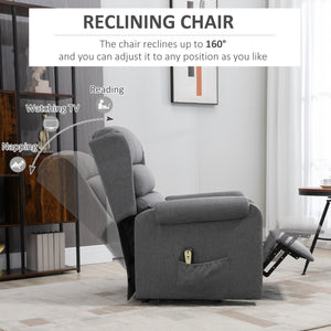 Lift chair for the elderly with footrest, gray