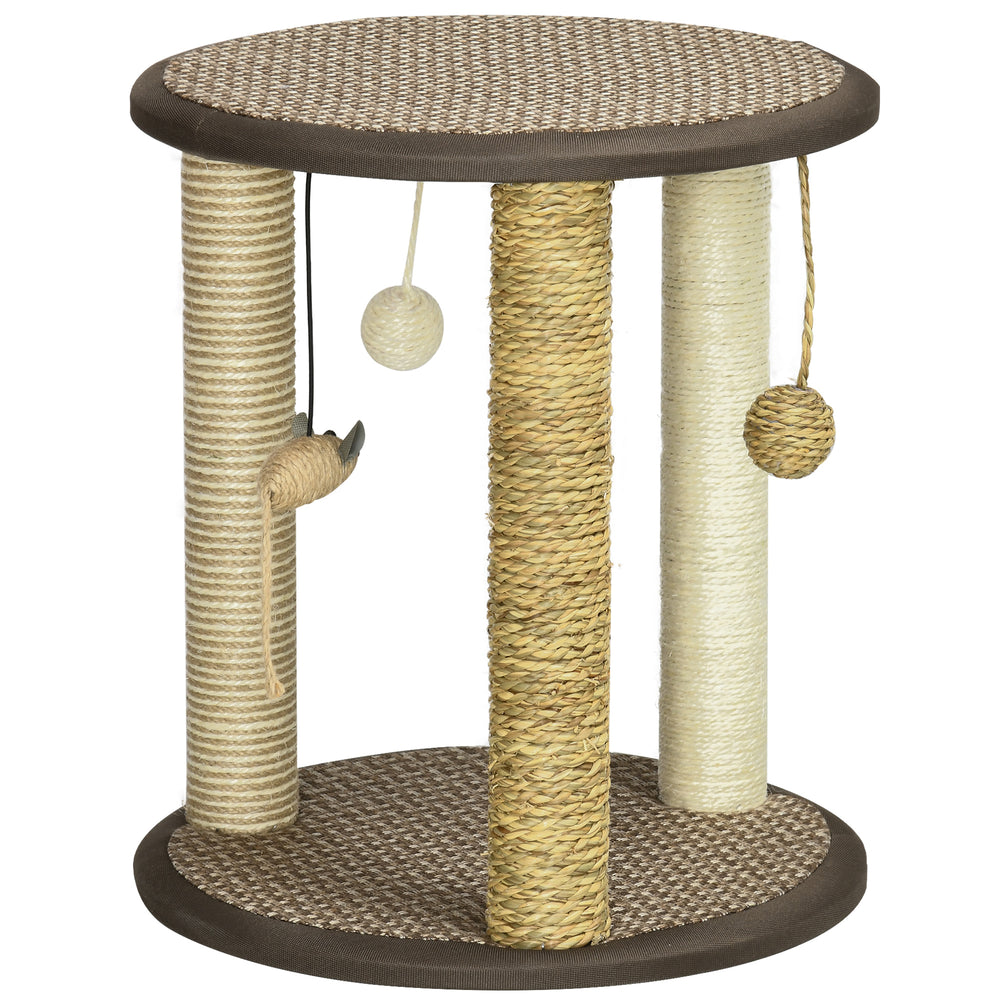 43cm scratching post with hanging toys