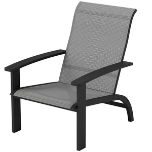 Muskoka Outdoor Adirondack Chair with Aluminum Frame, Mesh Seat, High Back for Garden and Patio, Dark Gray