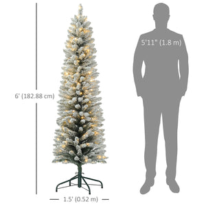 6ft Pre-Lit Frosted Artificial Christmas Tree