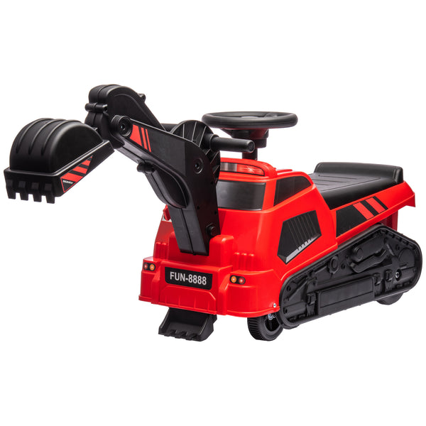 3 in 1 Rolling Compactor Excavator with Music, Red
