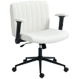 Office chair with cross back, cream white.