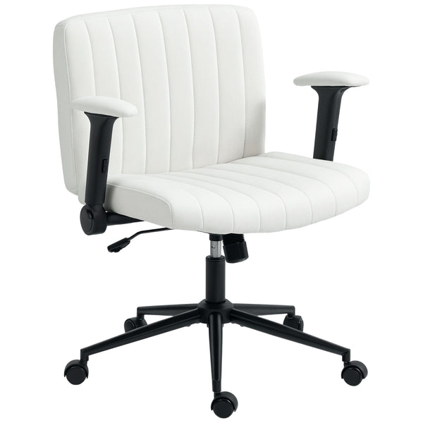 Office chair with cross back, cream white.