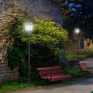 Solar-powered outdoor garden torch, 6 LEDs, water-resistant