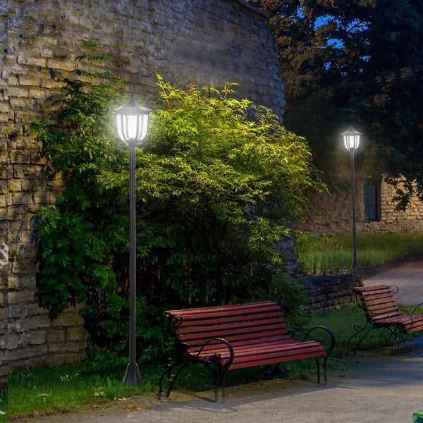 Solar-powered outdoor garden torch, 6 LEDs, water-resistant