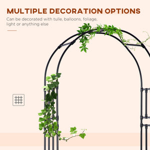 Garden arch with two planters, black