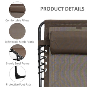 Folding chaise lounge with adjustable backrest and removable cushion, brown