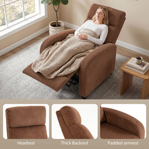 Corduroy recliner, brown