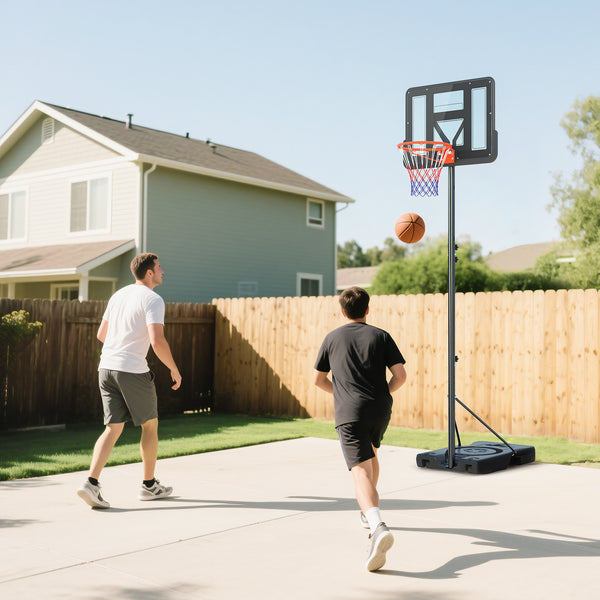 1.4-3m Portable Basketball Hoop with Wheels and 109cm Backboard