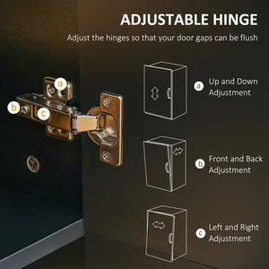 Storage unit with 4 hinged doors and adjustable shelves, black