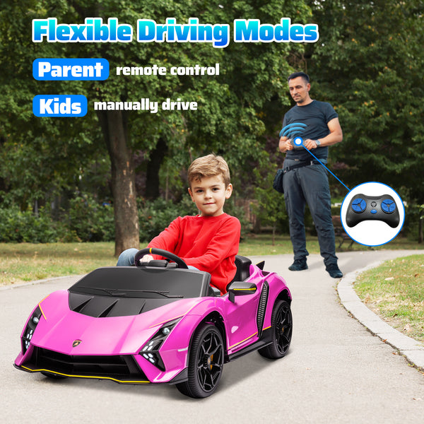 Licensed Lamborghini Autentica 12V with remote control, pink