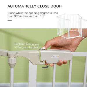 Foldable dog playpen with door, white