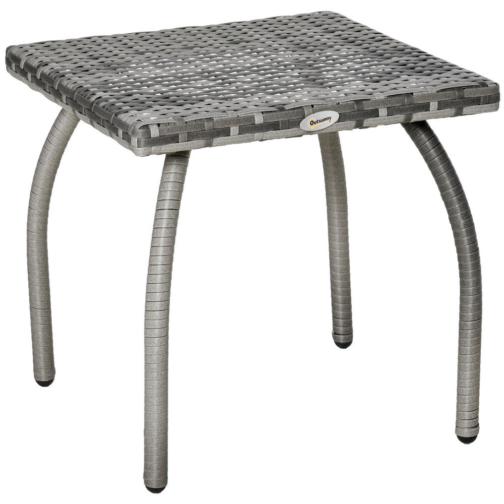 Square rattan coffee table with weather-resistant polyethylene coating