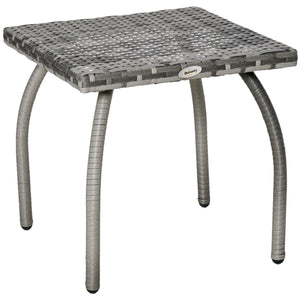 Square rattan coffee table with weather-resistant polyethylene coating