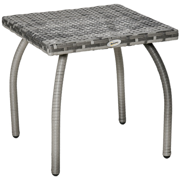 Square rattan coffee table with weather-resistant polyethylene coating
