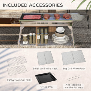 Portable stainless steel charcoal barbecue