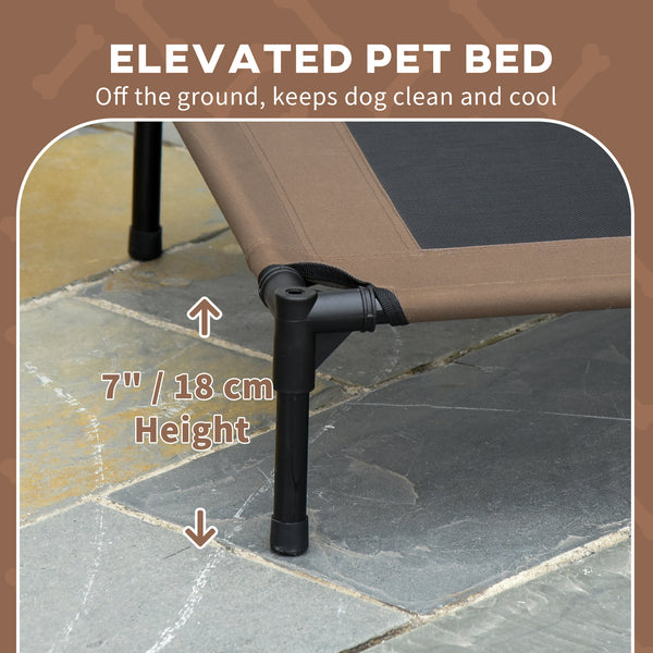 Cooling Elevated Dog Bed with Canopy, Coffee