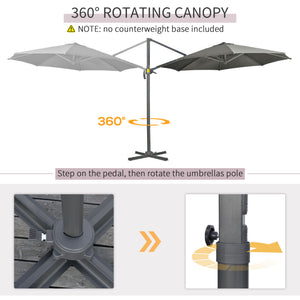 9.6-foot cantilever umbrella, grey