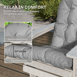 Set of 2 Adirondack Chair Cushions with Ties, Light Gray