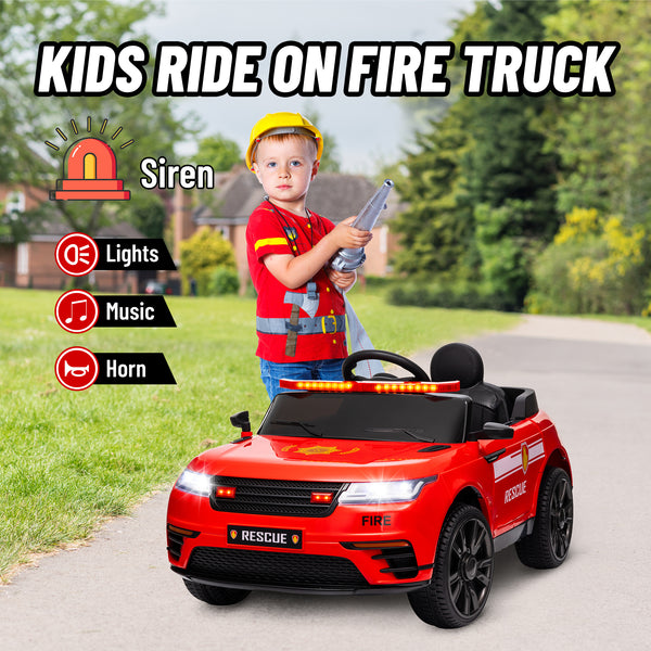 12V Fire Truck with Remote Control, Red