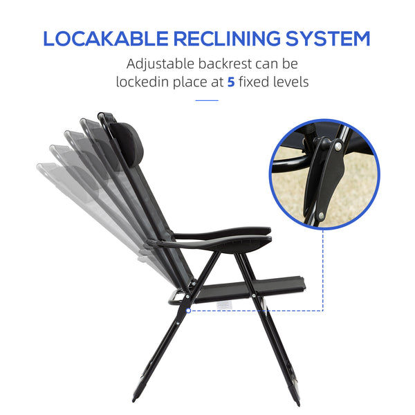 Set of 4 camping chairs, black