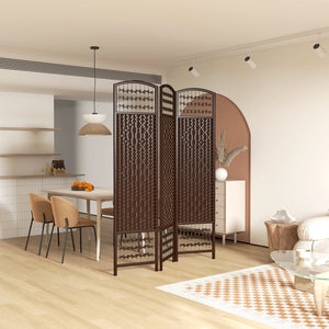 3-Panel Folding Room Divider in Corrugated Fiber, Brown