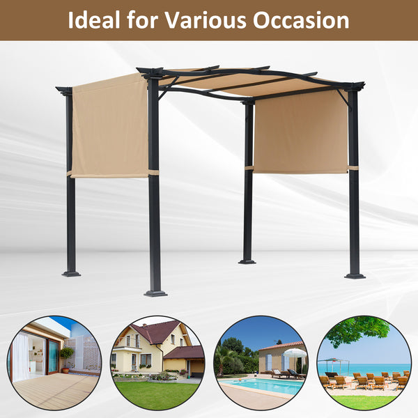 8 x 10 pergola with two adjustable side awnings 