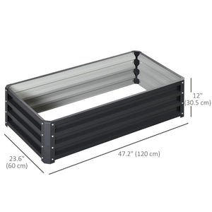 Galvanized raised planter, grey