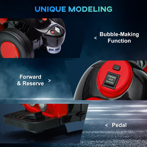 6V Electric Motorcycle That Makes Bubbles, Black and Red