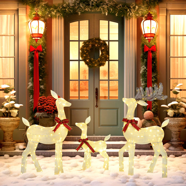 Set of 3 illuminated Christmas reindeer