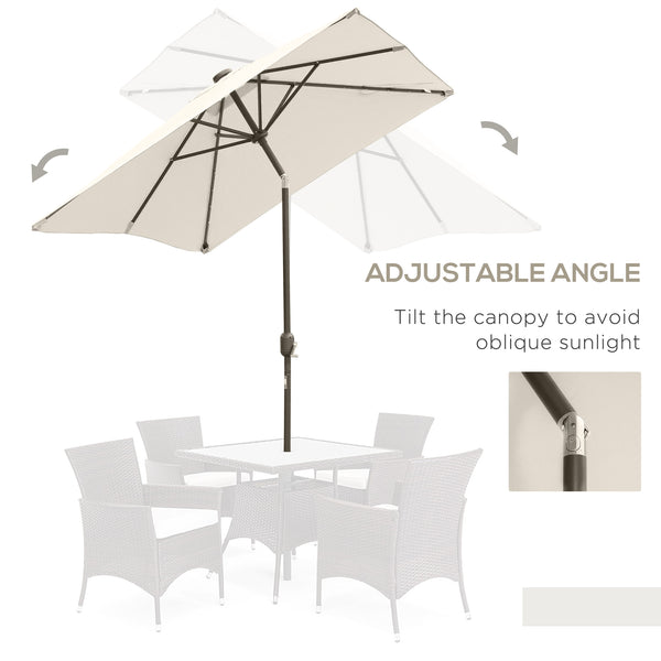 9.5-foot parasol with 22 solar LED lights and tilt, beige 